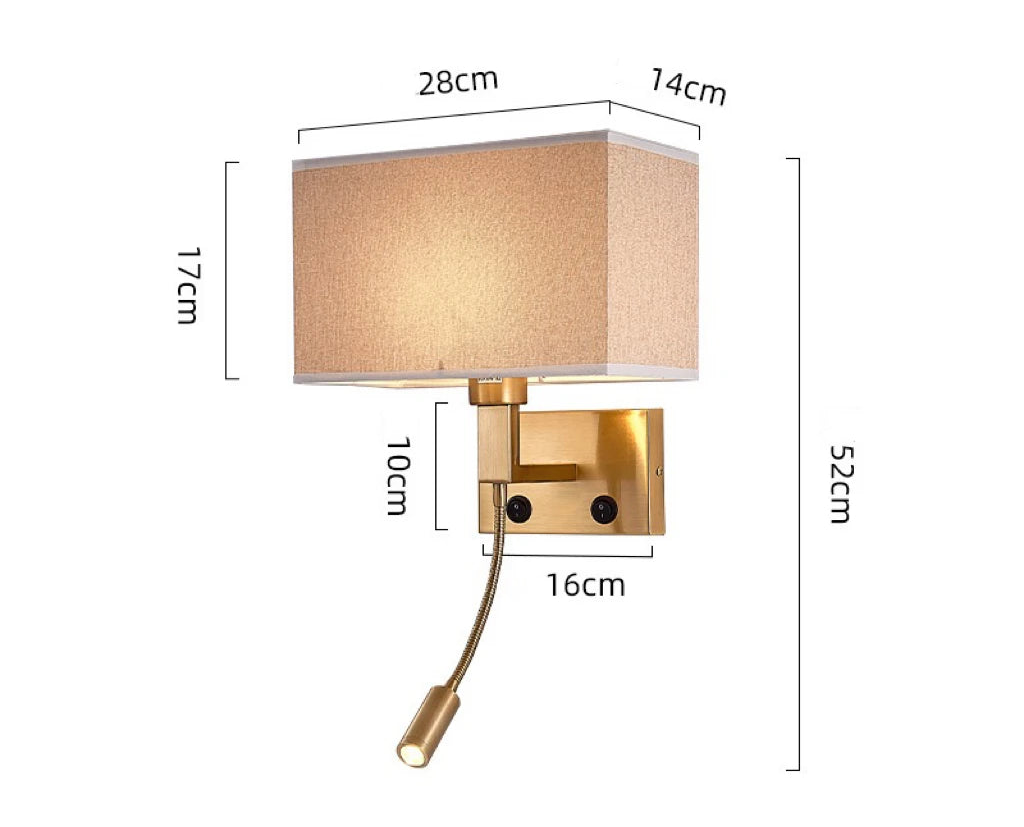 Lampe de chevet tete de lit Marron Or avec tete 