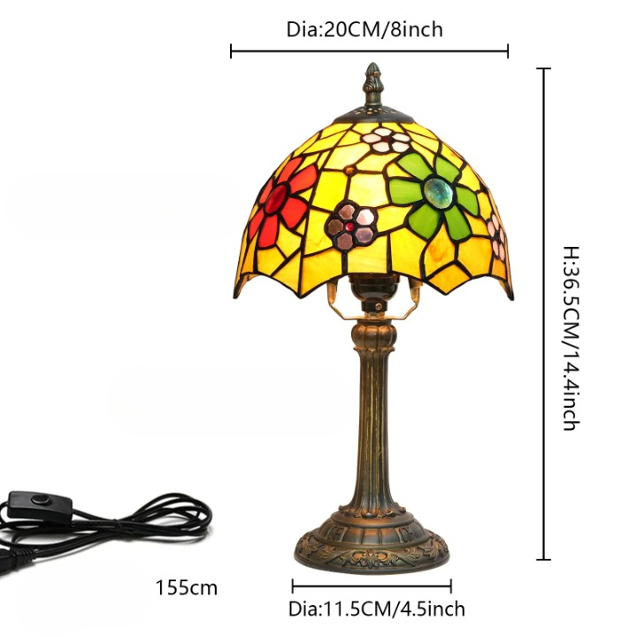 Lampe de chevet vitrail