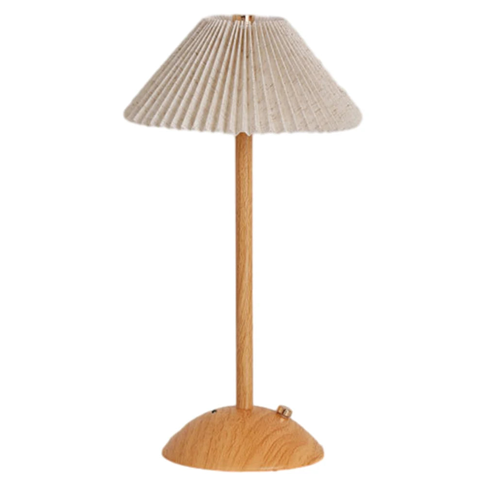Petite lampe de chevet sans fil bois claire 