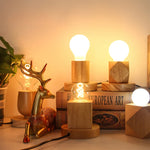 Pied de lampe de chevet en bois - Vignette | Aura Douce 