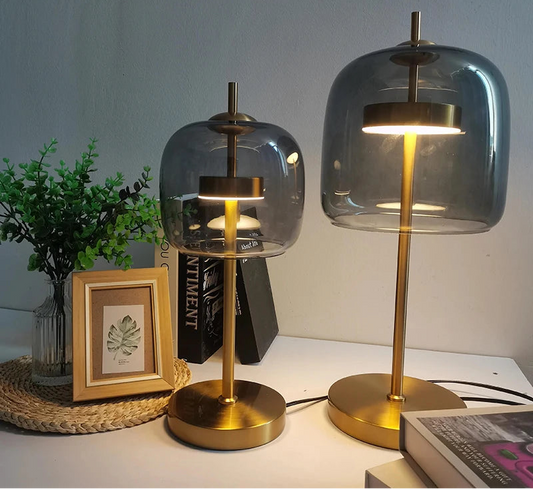 Lampe de chevet pied doré